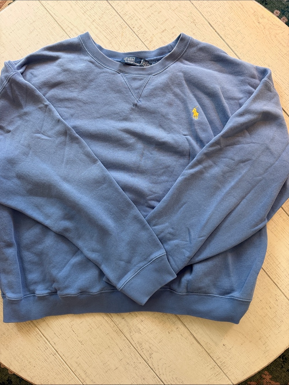 Polo by Ralph Lauren Blue Crewneck Sweatshirt with Yellow Pony Logo